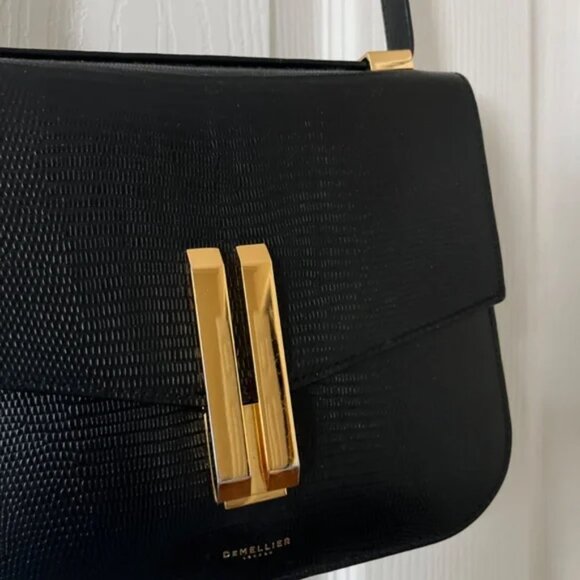 Demellier Vancouver crossbody bag (Authentic Croc/lizzard black) - Picture 8 of 9